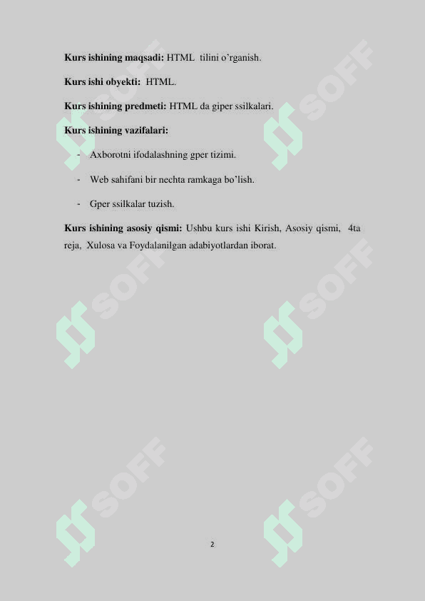 HTML da giper ssilkalar. 2