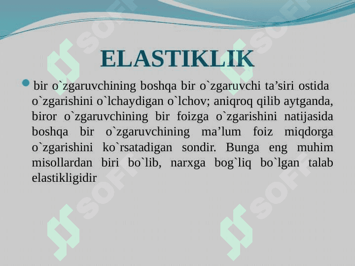 Talab va taklif elastikligi 3
