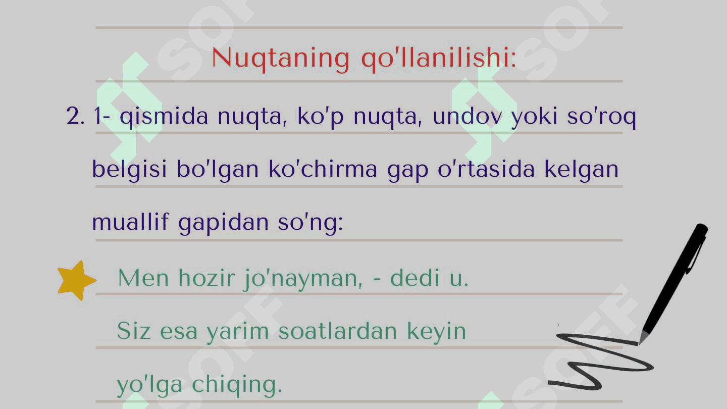 Punktuatsiya. Nuqta tinish belgisi 4