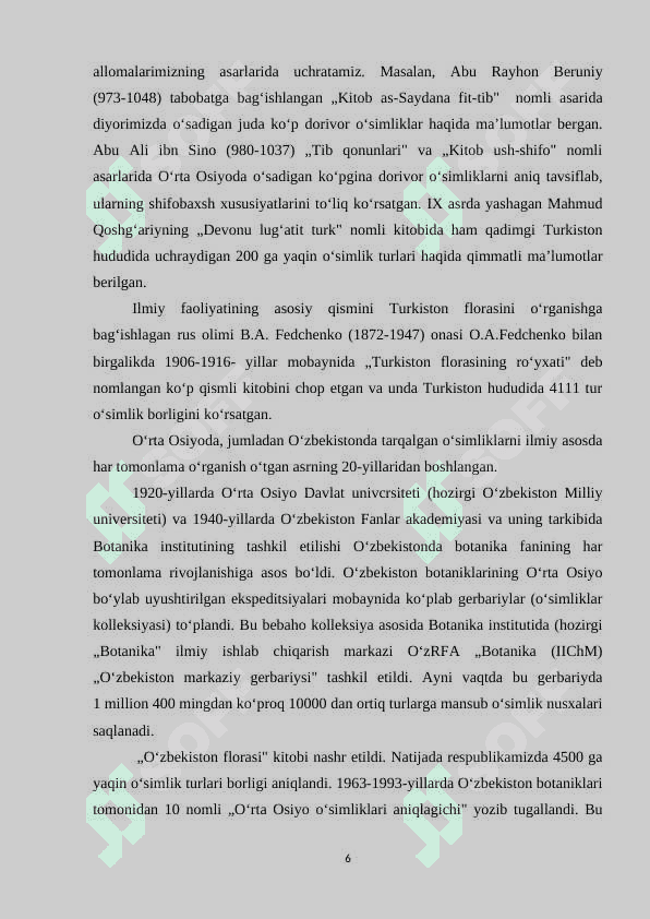 O‘zbekiston Respublikasi Qizil kitobi 6