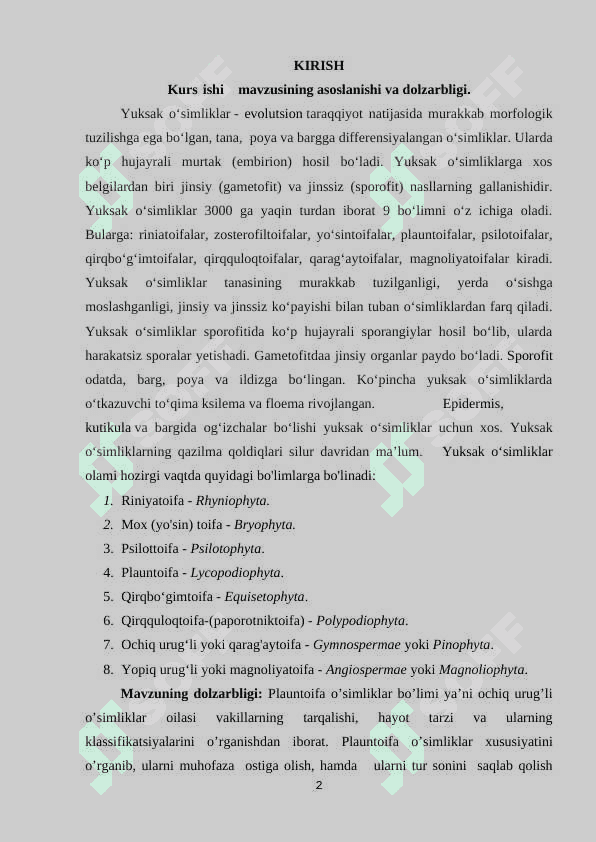 Plauntoifa – lycopodiophyta bo‘limi 2