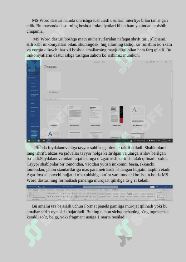 Microsoft word dasturida ishlash 3