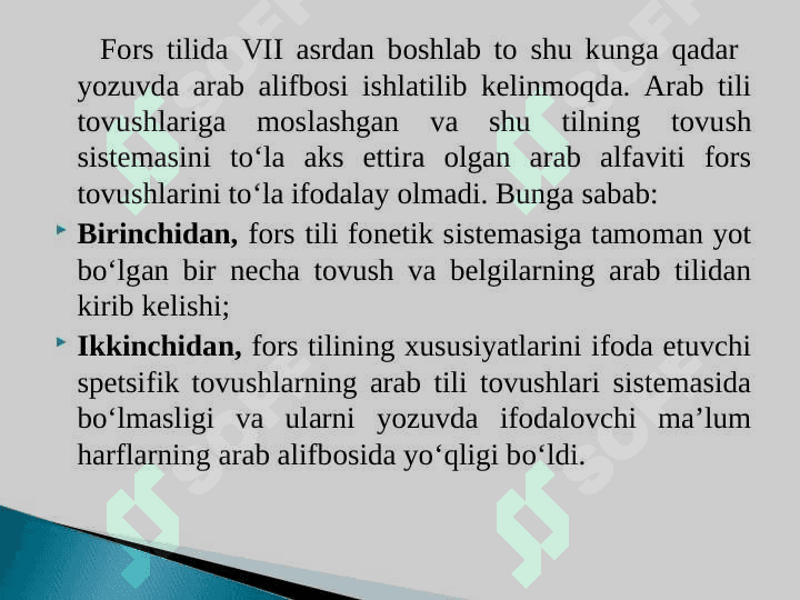ARAB – FORS ALIFBOSI 2