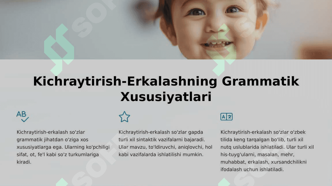 O'zbek tilida kichraytirish-erkalash ma'nosining ifodalanishi 4