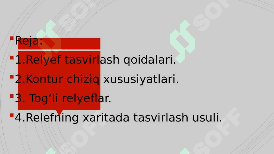 Yer relyefi, uni plan va karitalarda tasvirlash 2