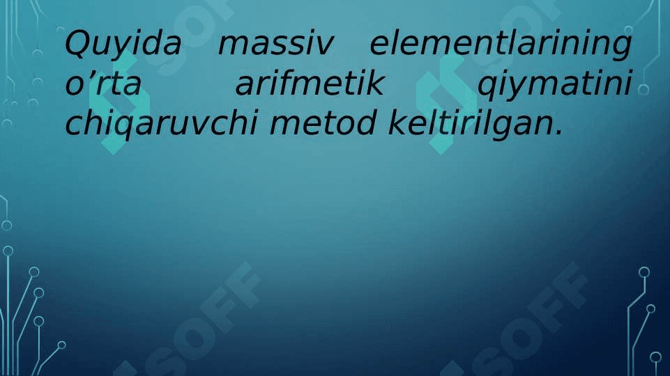 Metodning massivli parametrlari va params kalit so‘zi. 6