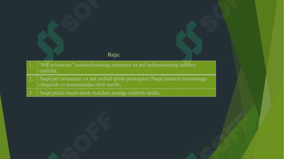 Pul aylanmasi va uning tarkibi 2