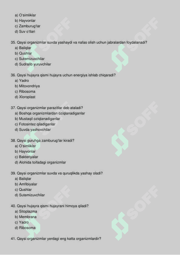 Biologiya test 6