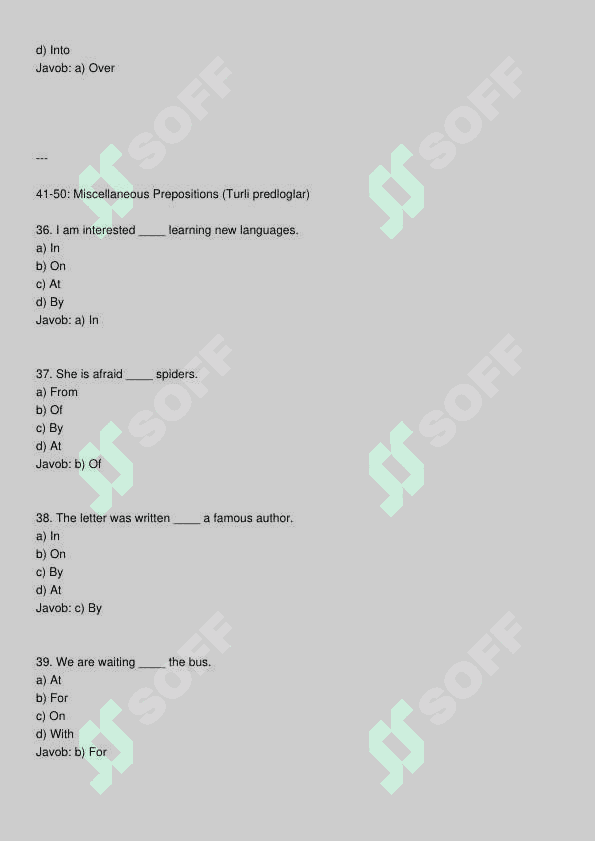 Ingliz tili test 8