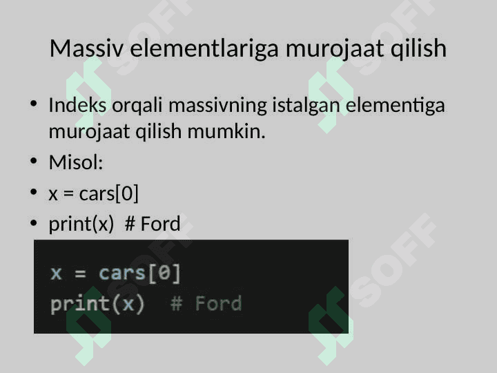 Python dasturlash tilida massivlar bilan ishlash 4