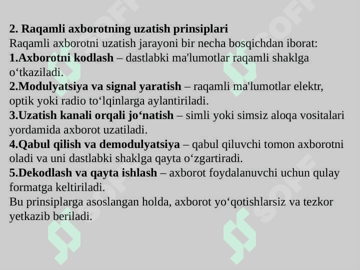 Raqamlik axborot uni uzatish, qabul qilish 3