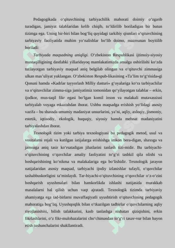 O’QITUVCHINING TARBIYACHI SIFATIDAGI MAHORATI 7