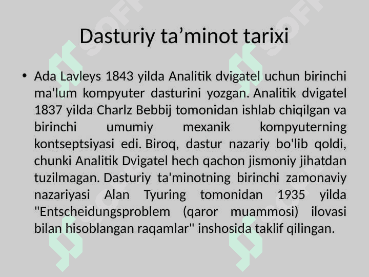 Axborot komplekslarining dasturiy ta’minoti 7