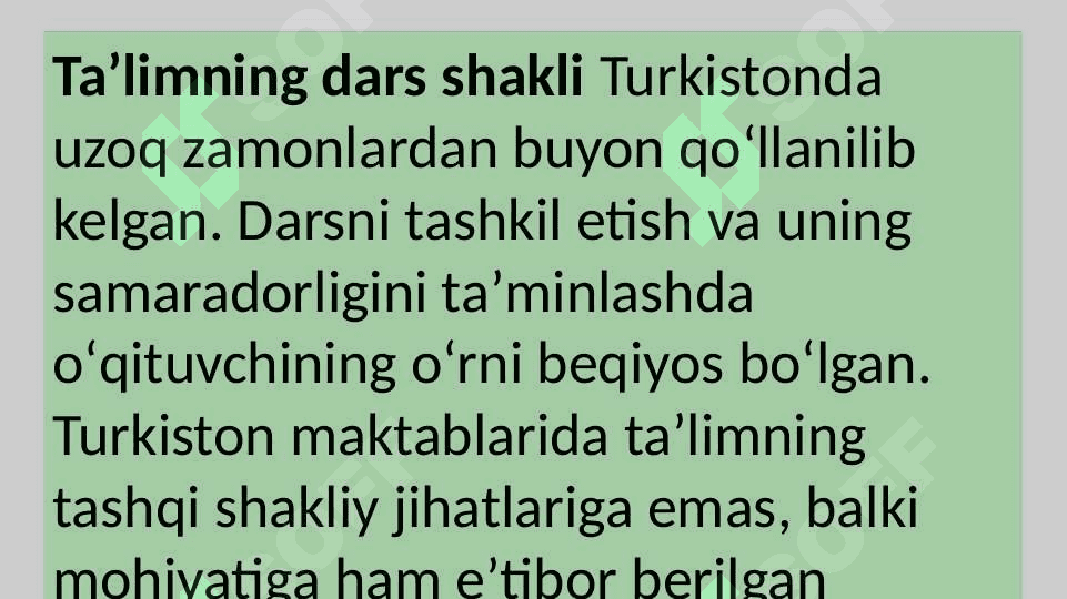 Dars taʼlimini tashkil etishning asosiy shakli 5