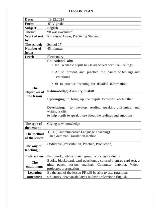 lesson plan