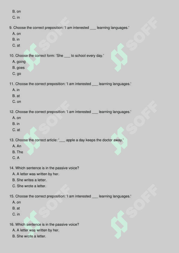 Ingliz tili fanidan test 2
