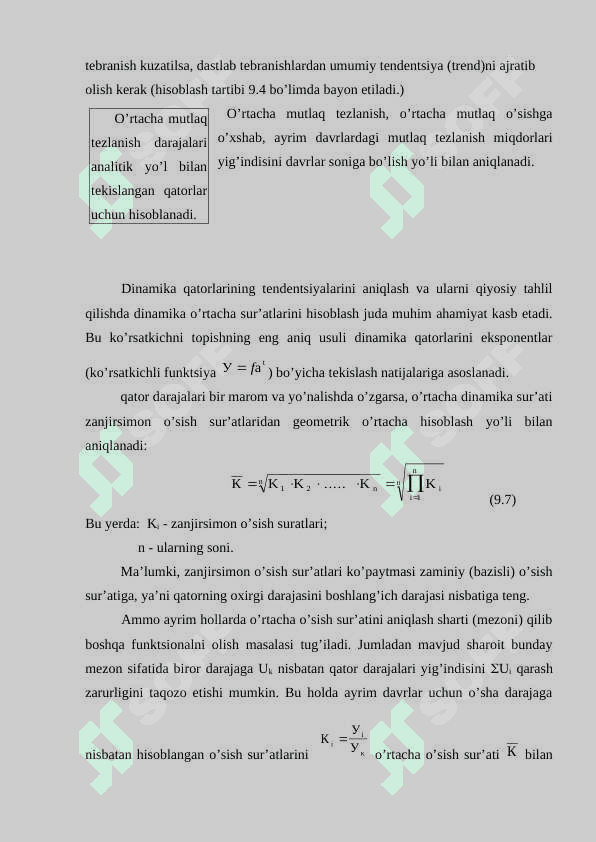 Dinamikani statistik o’rganish 7