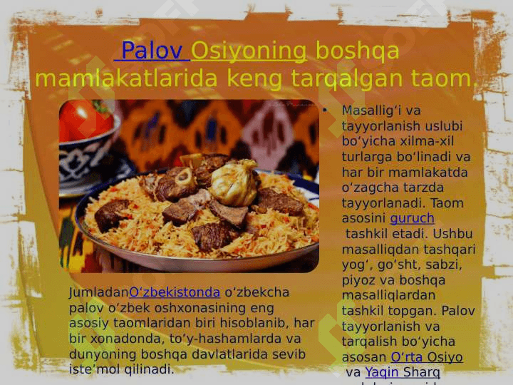 O`zbek milliy taomlari 3