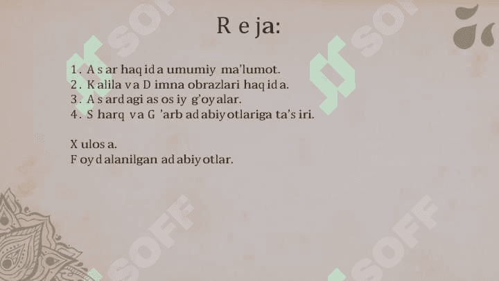 "Kalila va Dimna" asari haqida 2