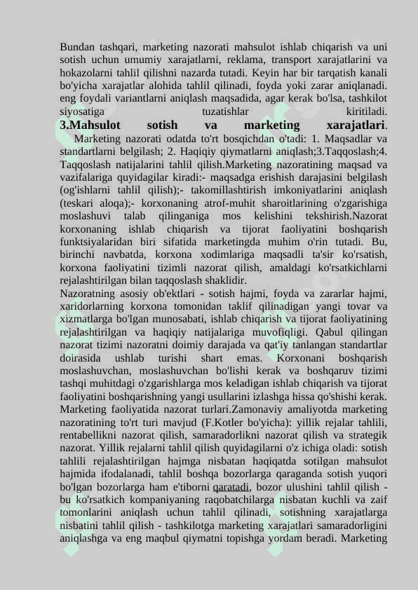 Marketingga yangicha qarashlar tizimi. 6