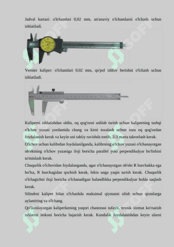 Universal o`lchash asboblari. Universal o`lchash priborlari. 5