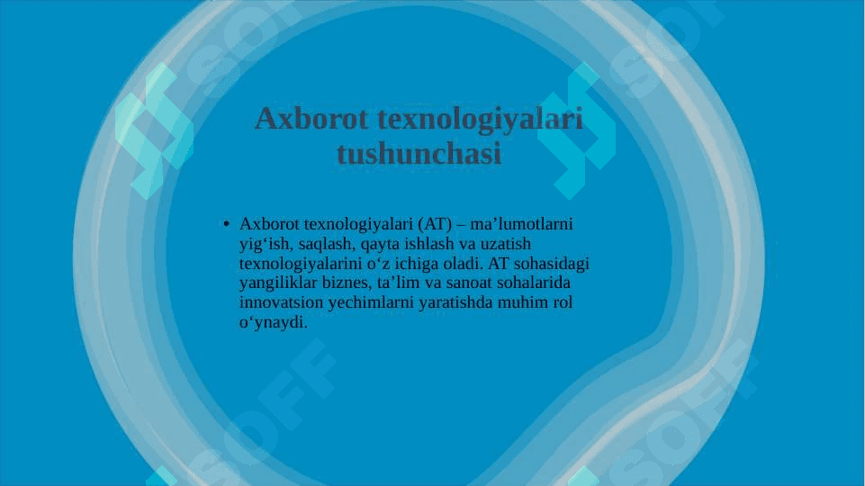 Internet olami va axborot texnologiyalari 6