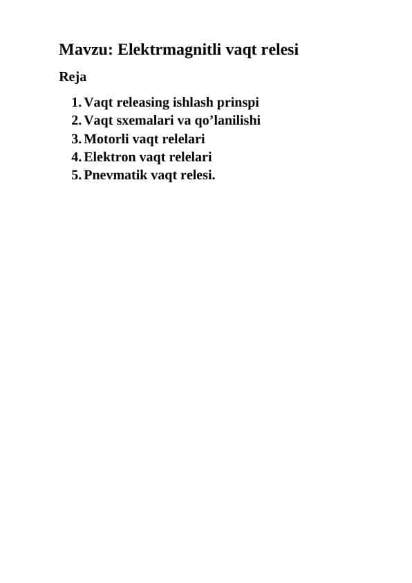 Elektrmagnitli vaqt relesi