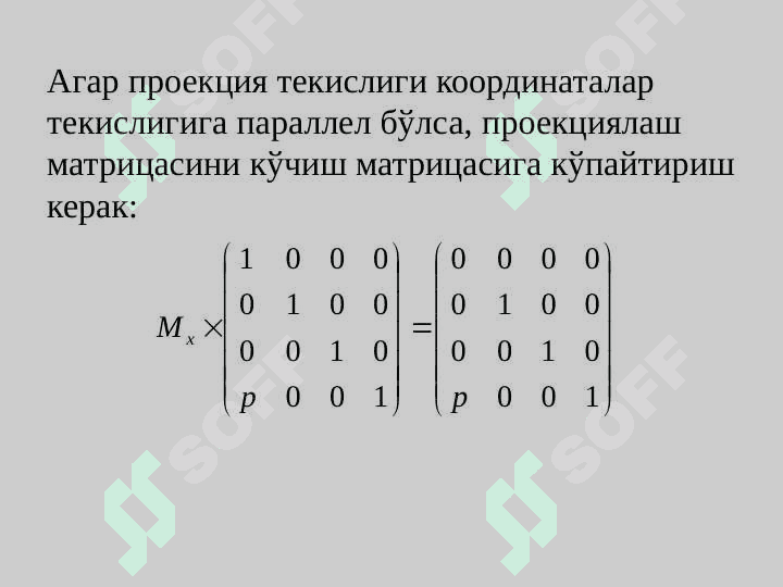 Проекциялар. Растр алгоритмлар 8
