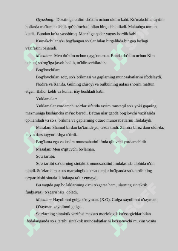 Gapda so'zlarning o'zaro bog'lanishi. So'z brikmasi 3