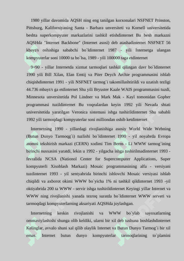 Internet haqida ref 20 klaster krossword bilan testi bilan 5