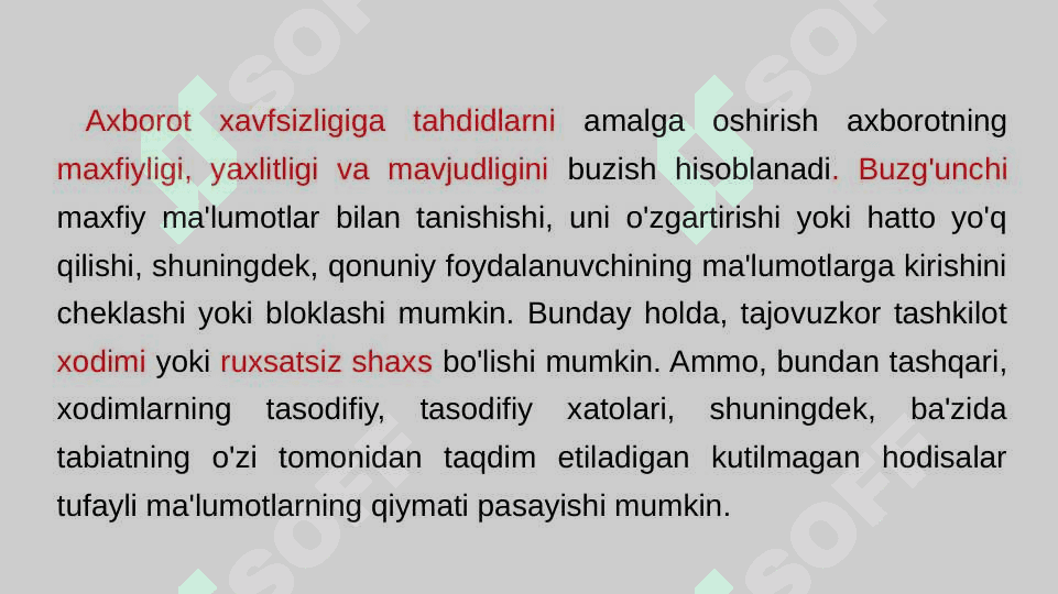 Axborot xavfsizligiga tahdidlar. 4
