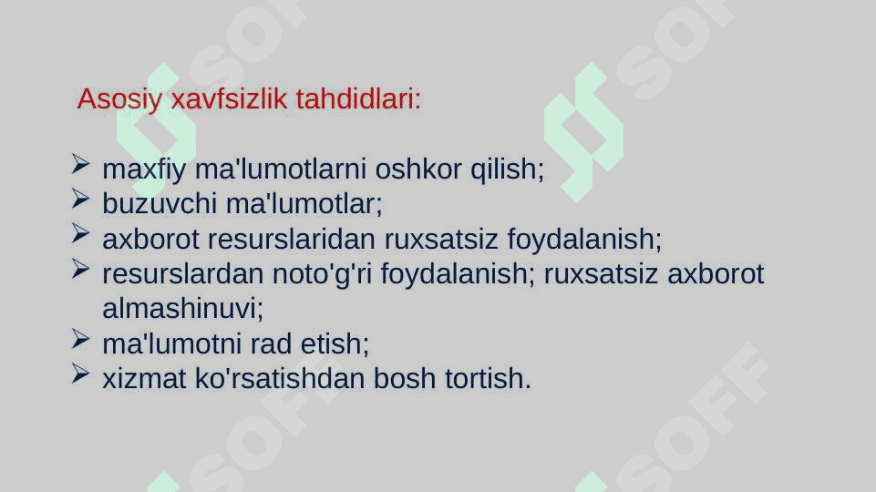 Axborot xavfsizligiga tahdidlar. 7