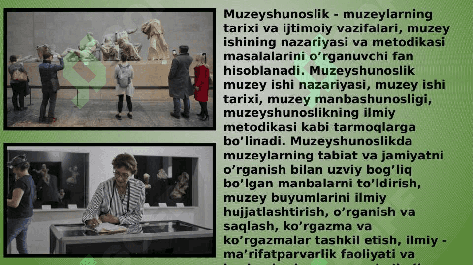 MUZEYSHUNOSLIK FANING ASOSIY TUSHUNCHALARI NAZARIY MASHG’ULOTLARI MAZMUNI 2