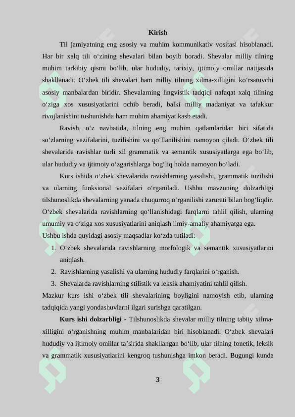 O‘zbek shevalarida ravish va uning yasalishi 3