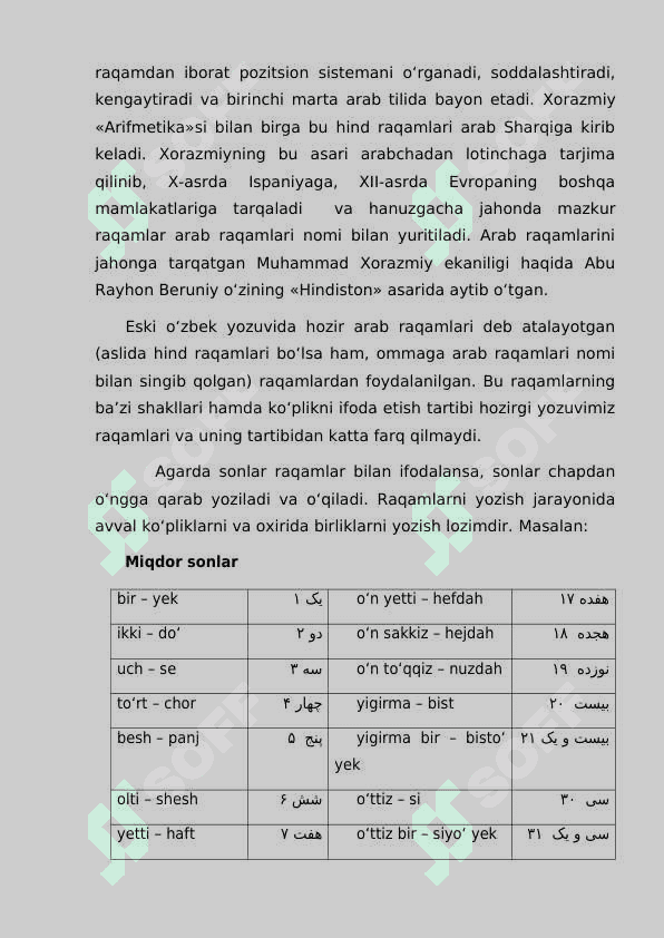 FORS TILIDA MIQDOR SONLAR 4