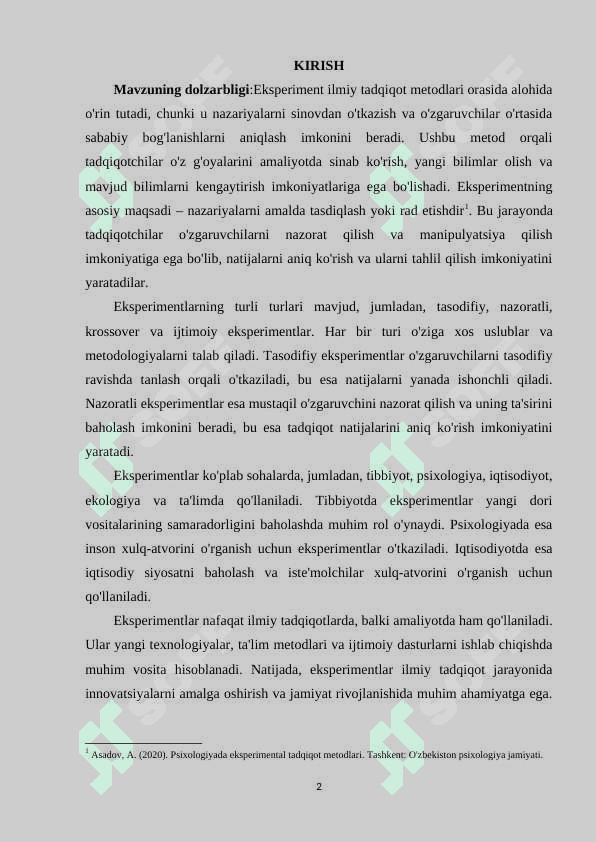 EKSPERIMENT ILMIY TADQIQOT METODI 2