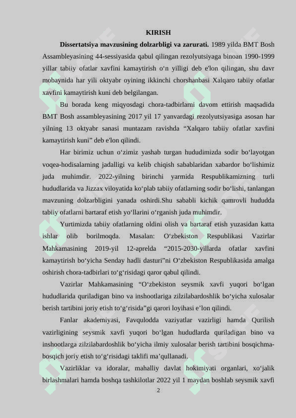 TABIIY OFATLAR VA ULARNI BARTARAF ETISH 2