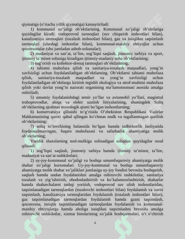 mol mulk solig'i 8