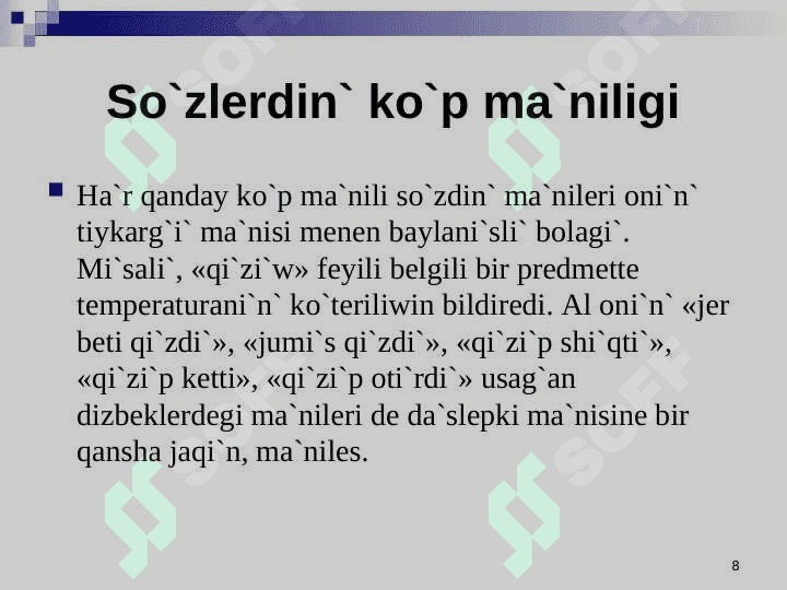 LEKSIKALI`Q  STILISTIKA 8
