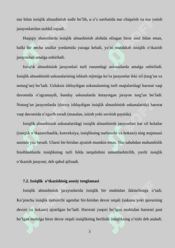 ISSIQLIK O’TKAZISH ASOSLARI 3