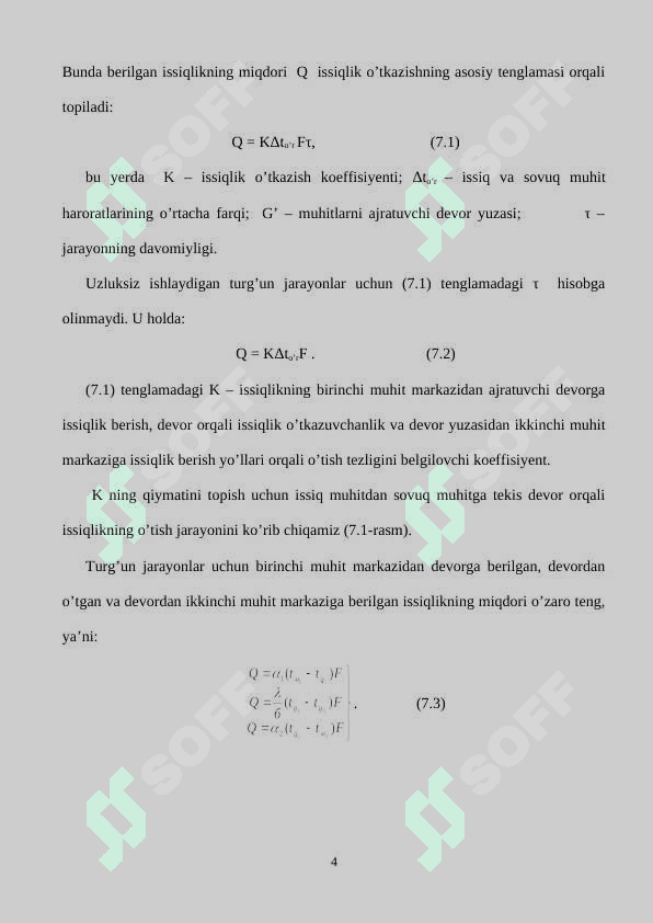 ISSIQLIK O’TKAZISH ASOSLARI 4