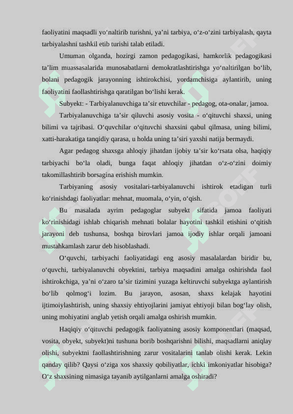 Pedagogik faoliyat va pedagogik mahorat 4