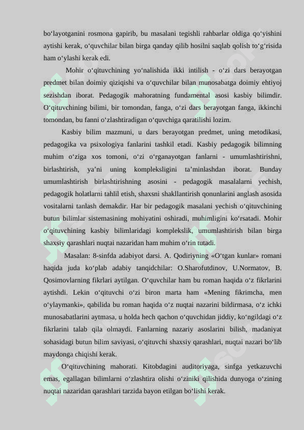 Pedagogik faoliyat va pedagogik mahorat 7