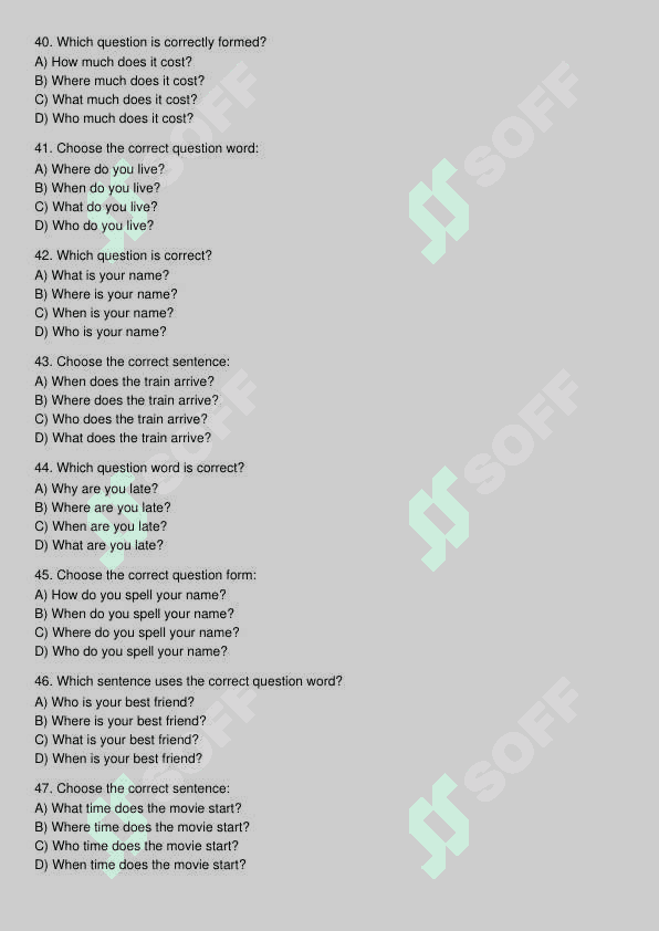 Ingliz tili test 6