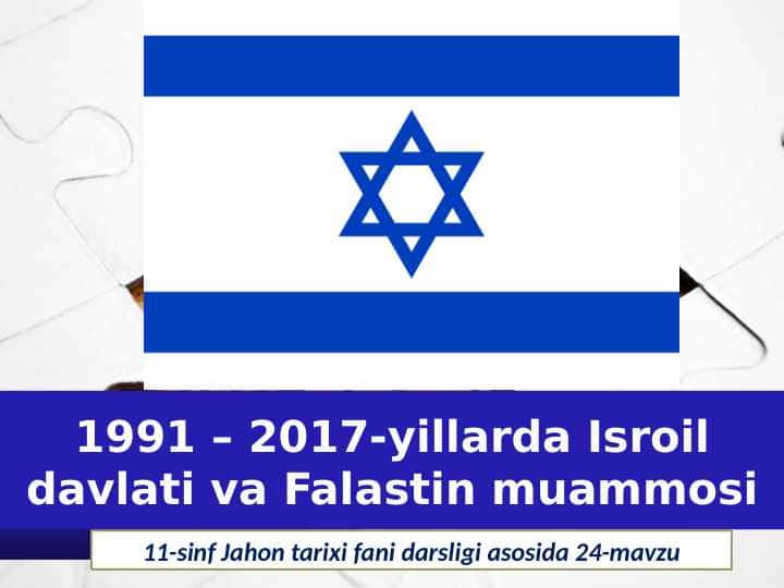 Isroil davlati va Falastin muammosi