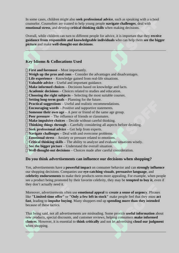 Ielts speaking part 2 answers 7