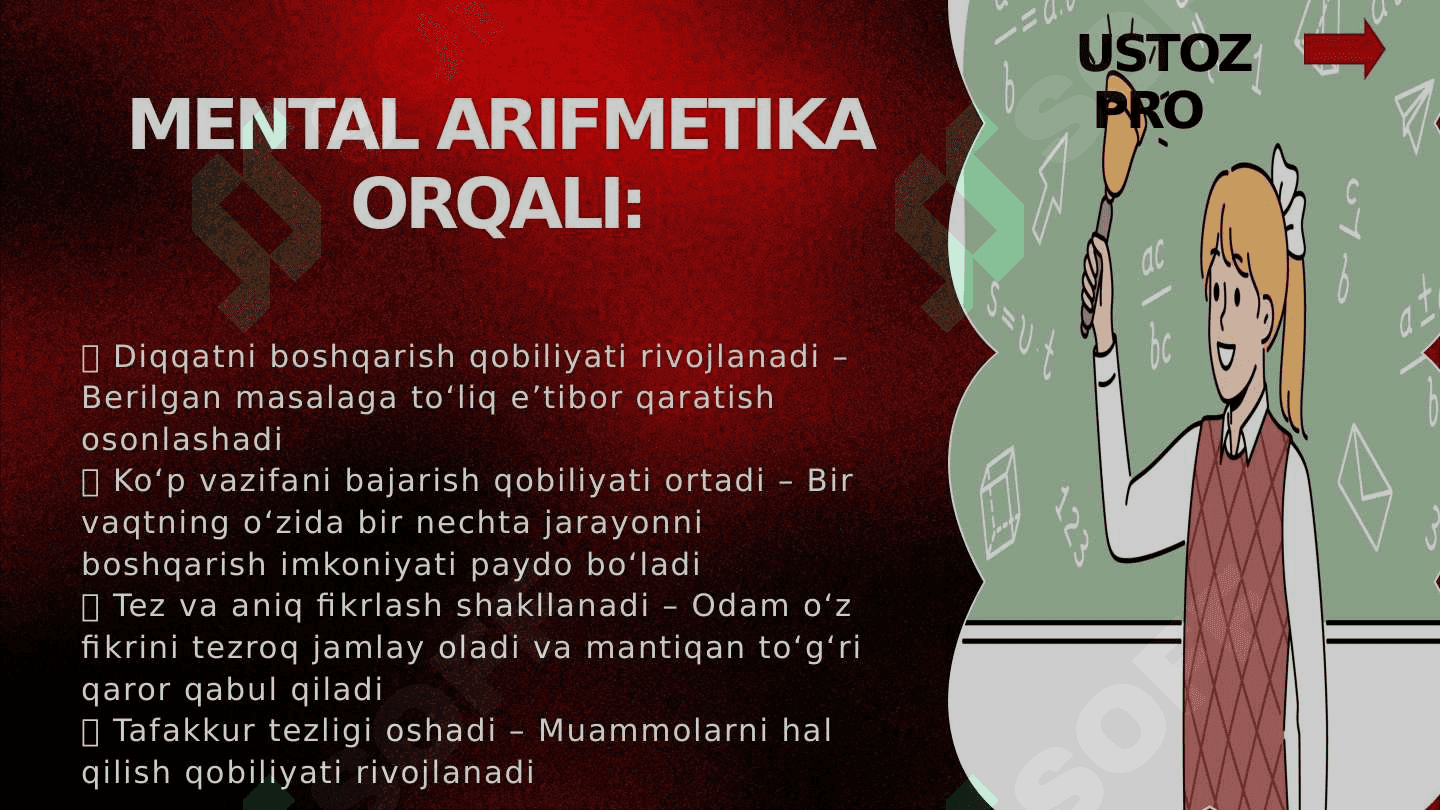 MENTAL ARIFMETIKA SIZ VA FARZANDINGIZ UCHUN MUHIM. CHUNKI… 8