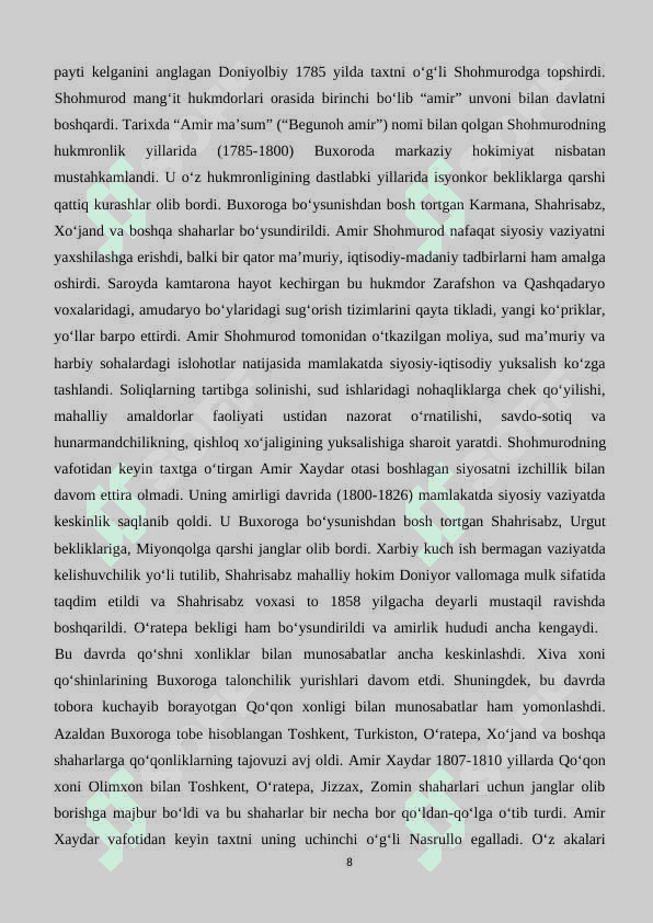 Buxoro amirligi tarixiga oid manbalar tahlili 7
