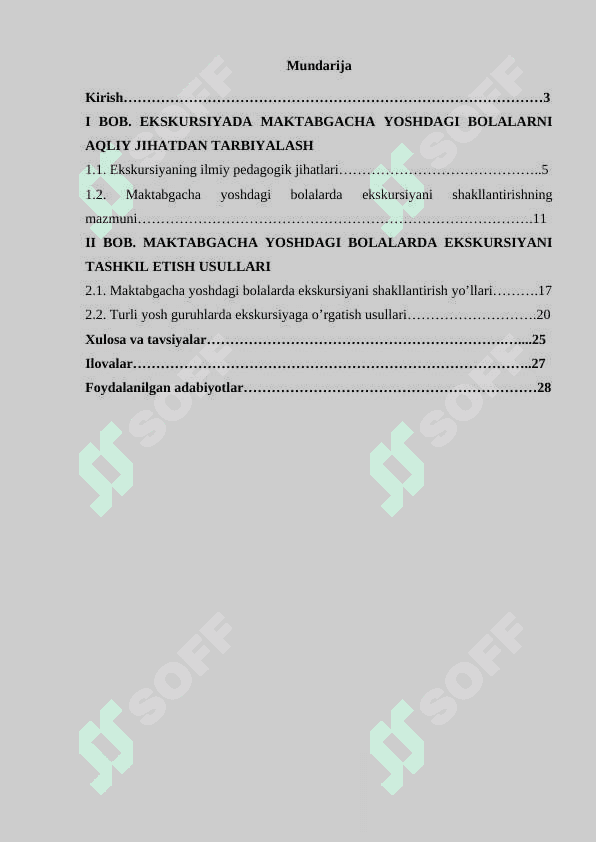 EKSKURSIYA  HAQIDA TUSHUNCHA, EKSKURSIYA TURLARI. EKSKURSIYANING MAQSAD VA VAZIFALARI 2