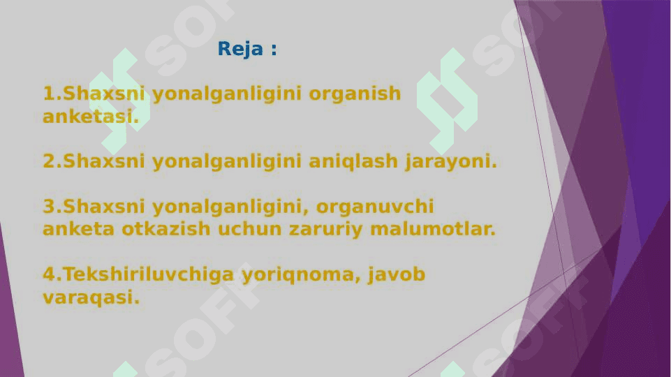Shaxsni yo`nalganligini o`rganish. 2